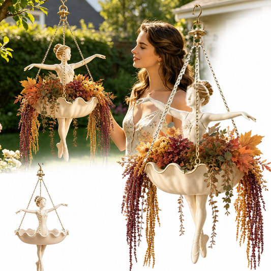 Whimsical Ballet Dancer Hanging Planter – Autumn Garden Decor For Porch & Patio