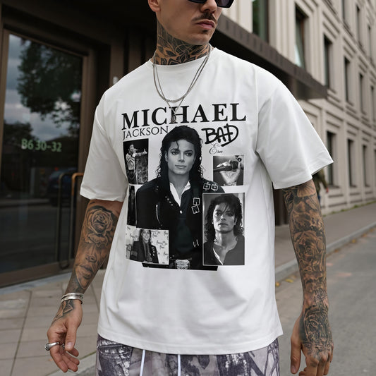 Michael Jackson Bad Era Collage Printed Graphic T-shirt