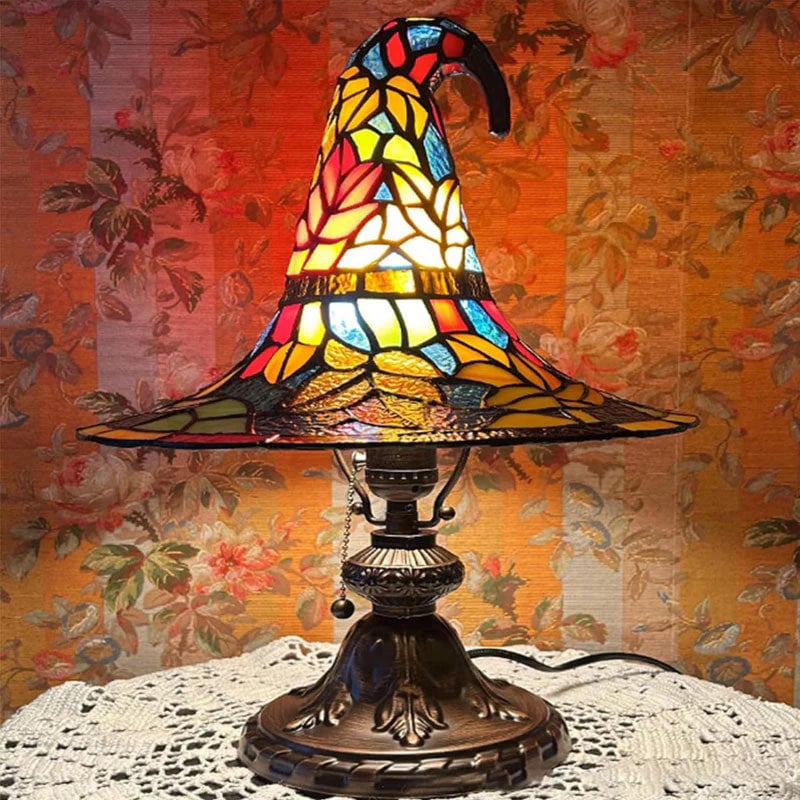 ♠️Witch Hat Night Light & Stained Glass Witch Hat Lamp🎁