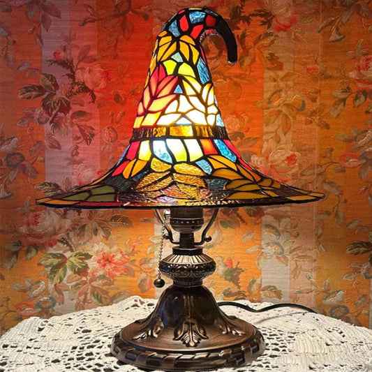 ♠️Witch Hat Night Light & Stained Glass Witch Hat Lamp🎁