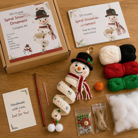 🎅🌲Crochet Snowman Spiral Oranment DIY Kit
