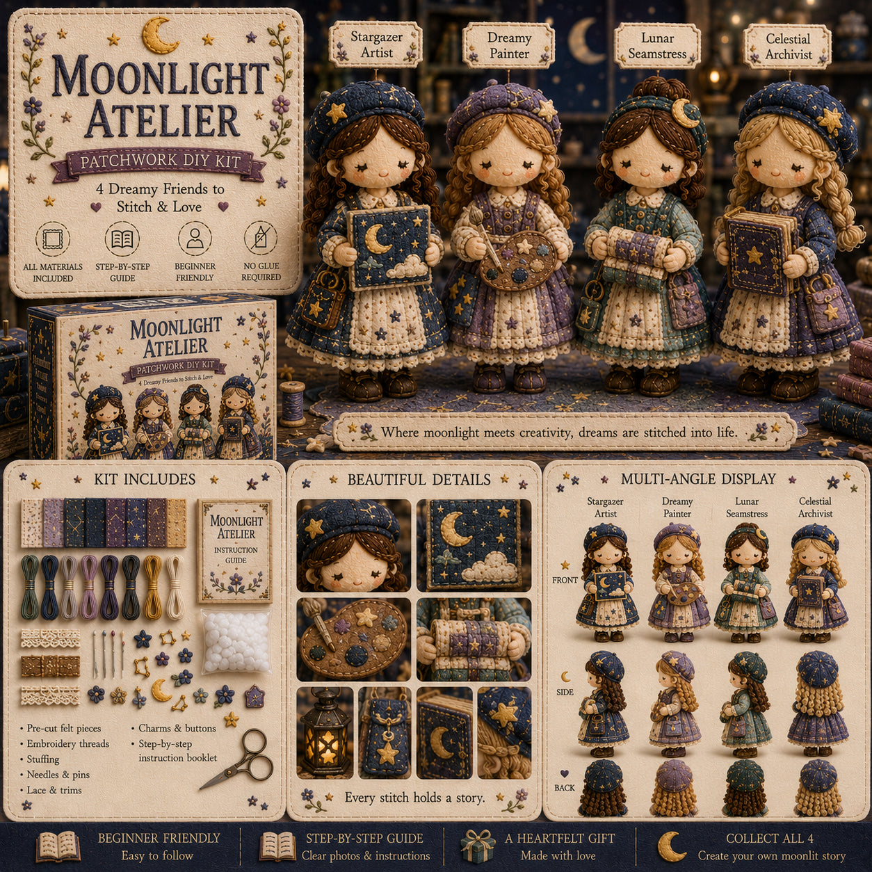 🎁🧵 Tiny Worlds Collection – Patchwork DIY Kit Series