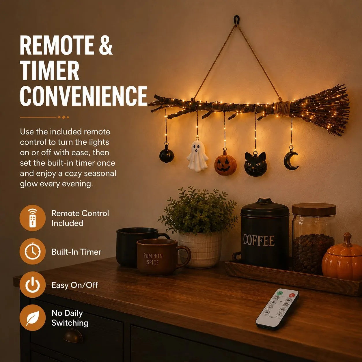 Lighted Fall Broom Wall Hanging🍂