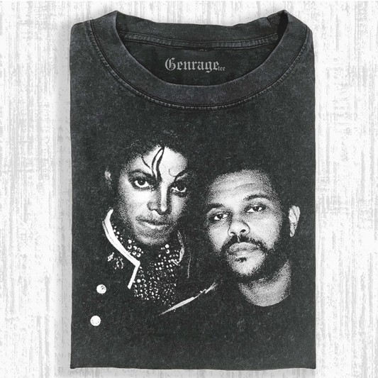 The Weekndand Michael Jackson Vintage Washed Graphic T-shirt