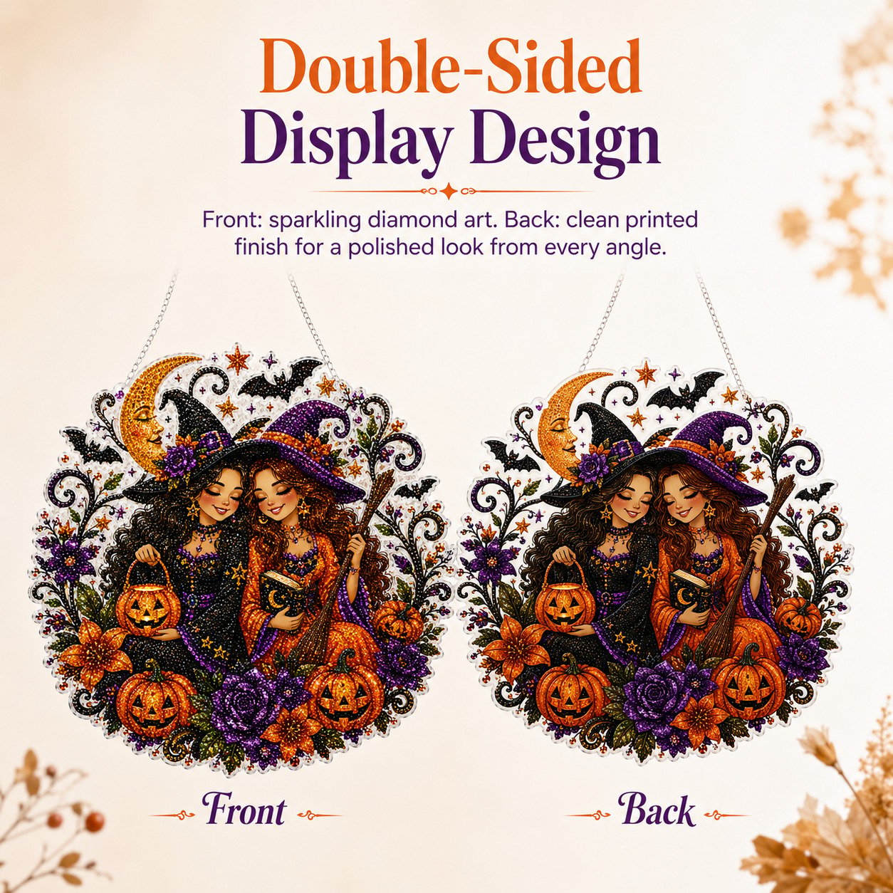 🧙‍♀️🎃DIY Halloween Witch Friendship Diamond Art Window Suncatcher