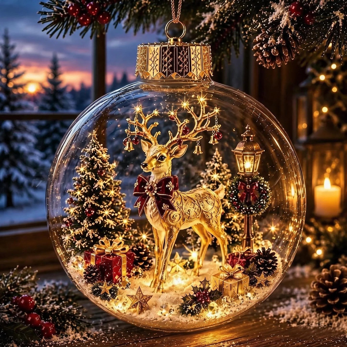🎉🎉Glowing Christmas Diorama Ornament