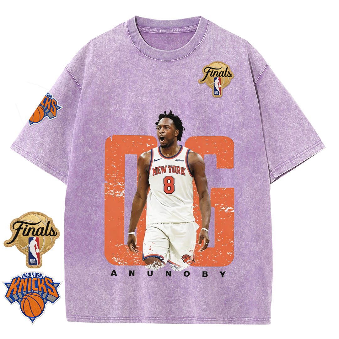 NY Basketball Vintage Washed Finals Premium Patch Tee