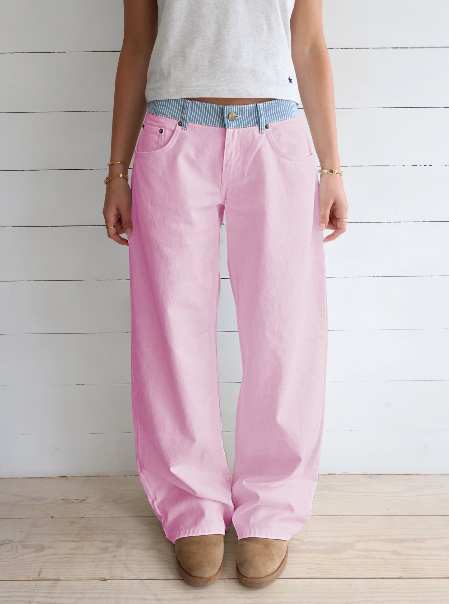 Women's Casual Wide-Leg Straight-Leg Jeans