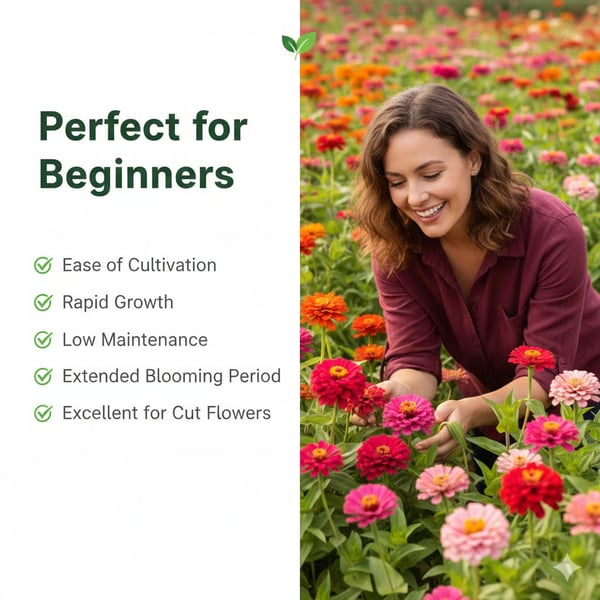 Double Zinnia Mixed Color Seeds