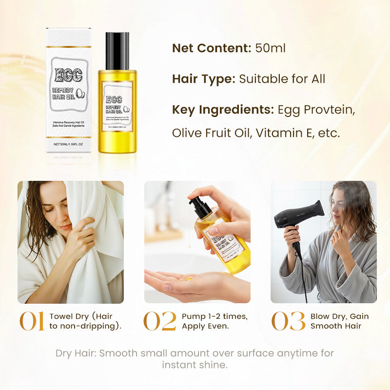 🔥Intensive Egg Protein Hair Repair Oil|Buy 2 Get 1 Free✨