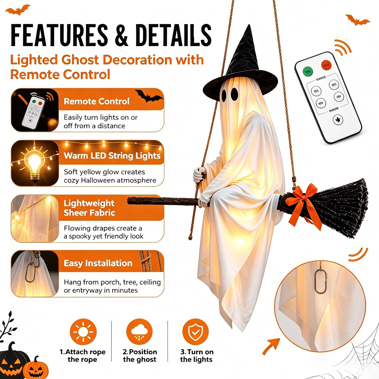 🧙‍♀️ A 5‑Foot Glowing Ghost That Flies Through Your Halloween