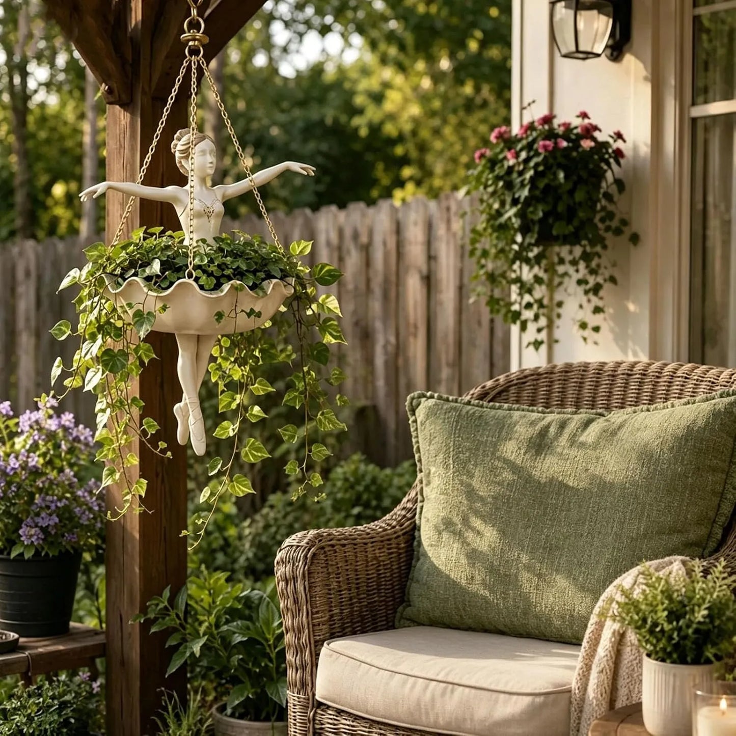 🌿Ballet Dancer Hanging Planter – Graceful Artistry, Living Greenery 🩰🌿