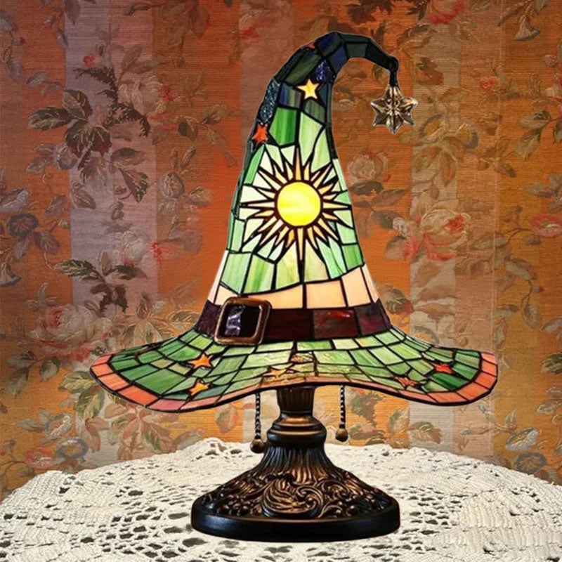 ♠️Witch Hat Night Light & Stained Glass Witch Hat Lamp🎁