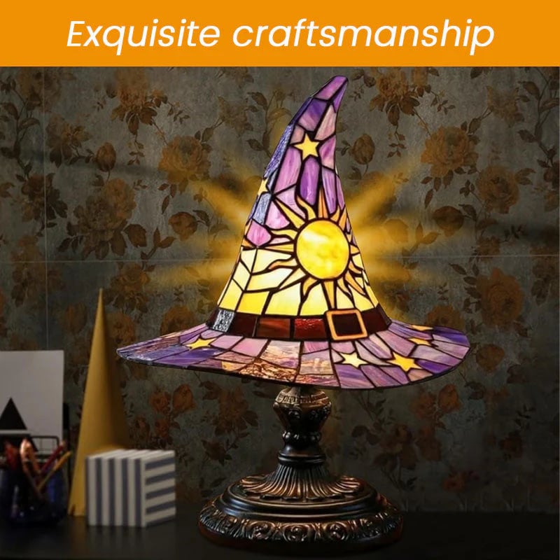 ♠️Witch Hat Night Light & Stained Glass Witch Hat Lamp🎁