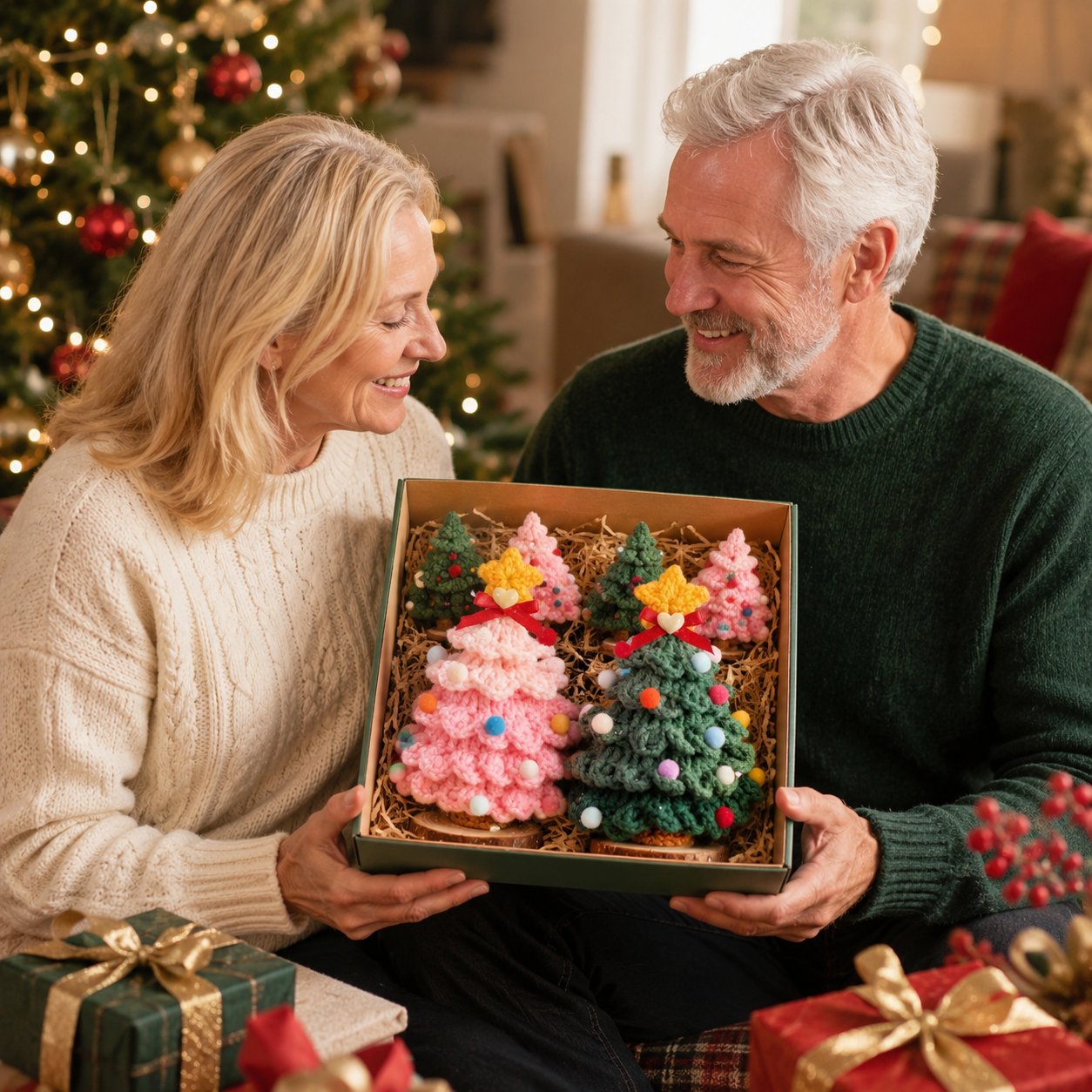 🎄Crochet Christmas Tree with Star Topper — Handmade Tabletop Holiday Decor Gift✨