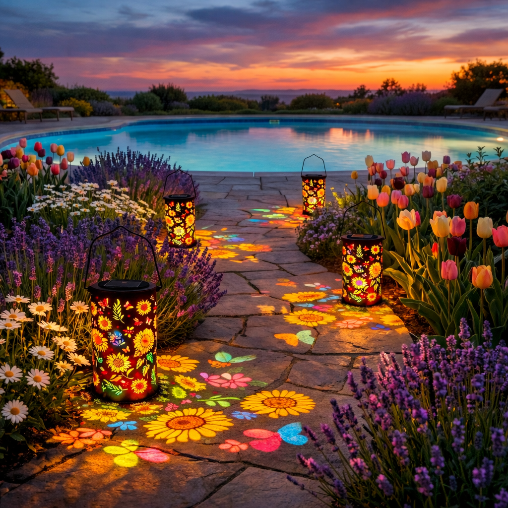 🔥Hot Sale 49% OFF -✨Colorful Sunflower Glow Solar Garden Lantern