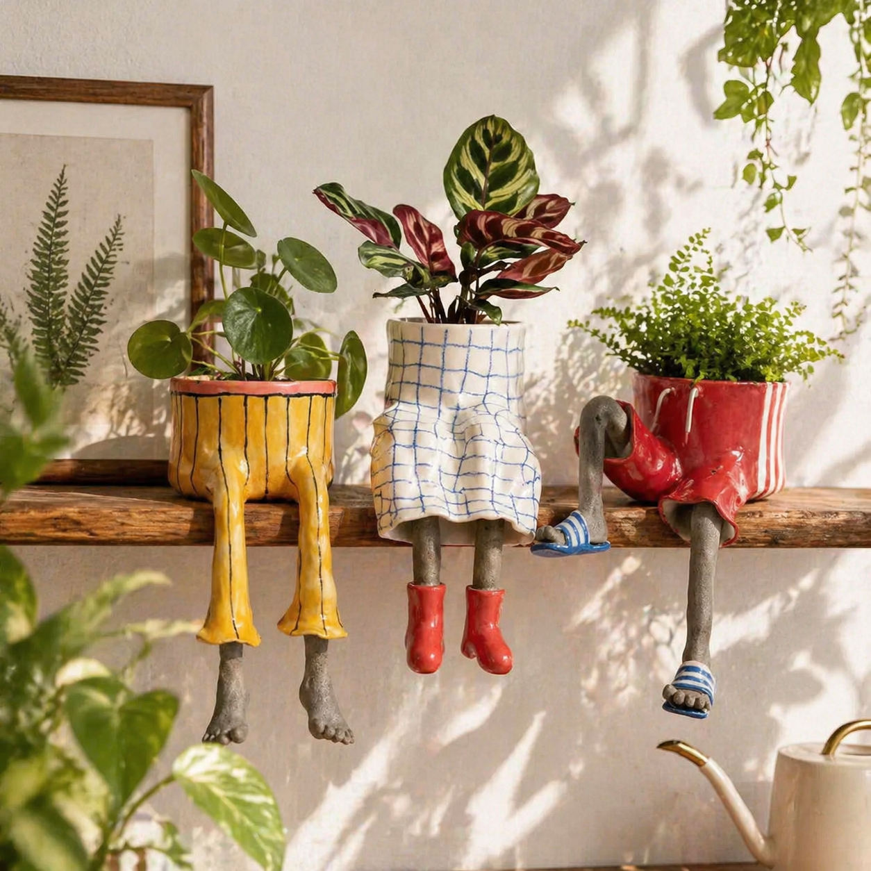 🎃 Limited Halloween Sale 👻 The Hanging Legs Family™ Whimsical Hanging Legs Planter – Spooky & Adorable Home Decor