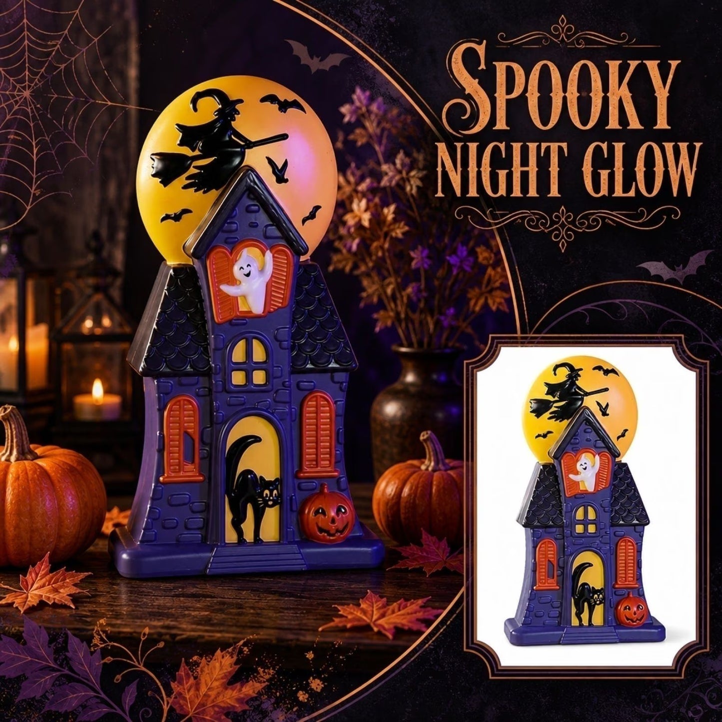 Haunted House Resin Statue – Gothic Halloween Centerpiece 🏰🎃