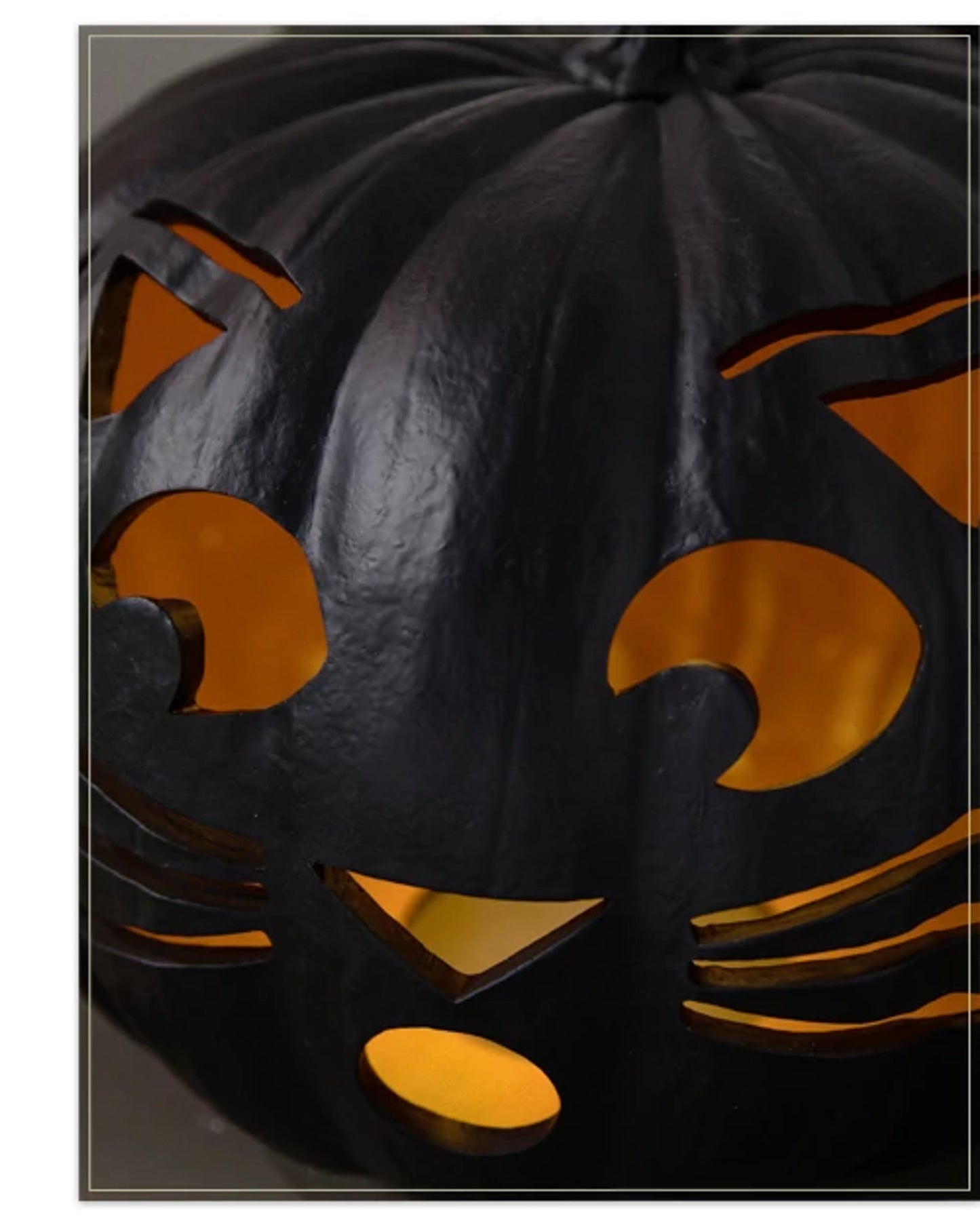 13.5" Black Outdoor Lit Cat-o'-Lantern, Width 15 in, LED Clear Lights by Balsam Hill