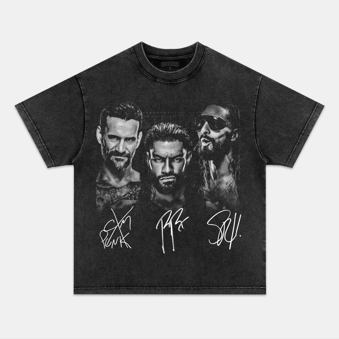 ROMAN REIGNS & CMPUNK & SETH ROIINS TEE  4.25