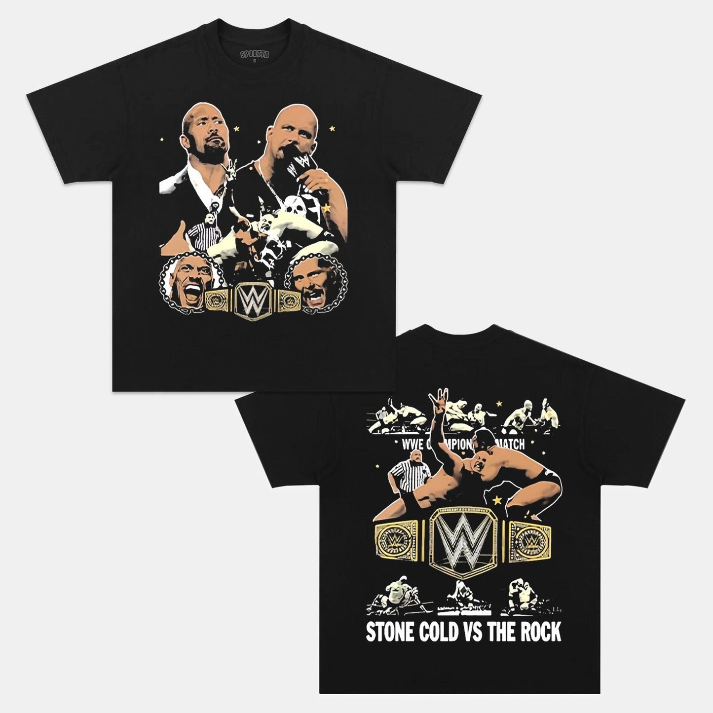 THE ROCK VS STONE COLD TEE 5.30