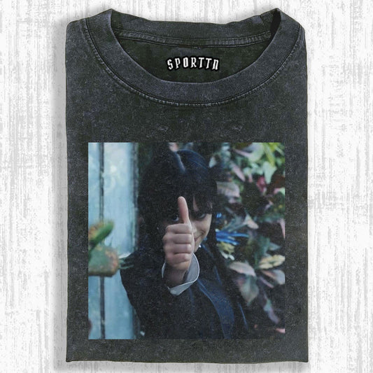 "WEDNESDAY S2 ADDAMS" THEMED V8 T-SHIRT