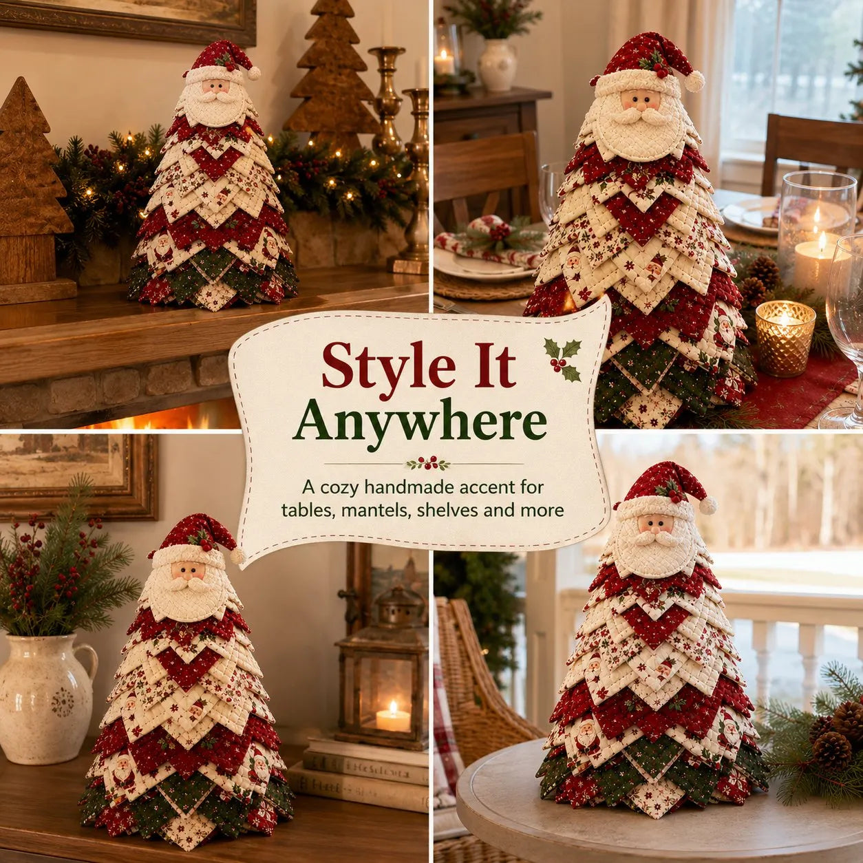 🎄🎅DIY Quilted Santa Christmas Tree Kit🎁