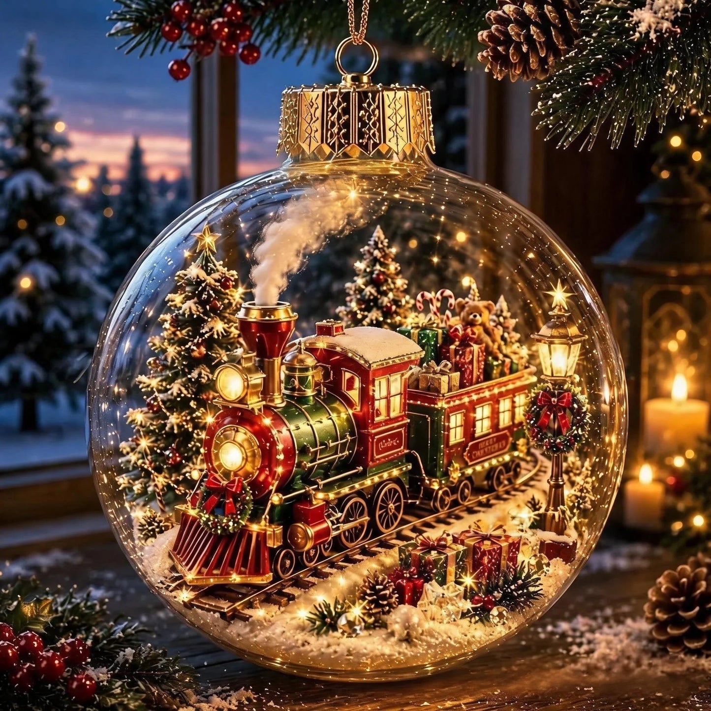 🎉🎉Glowing Christmas Diorama Ornament
