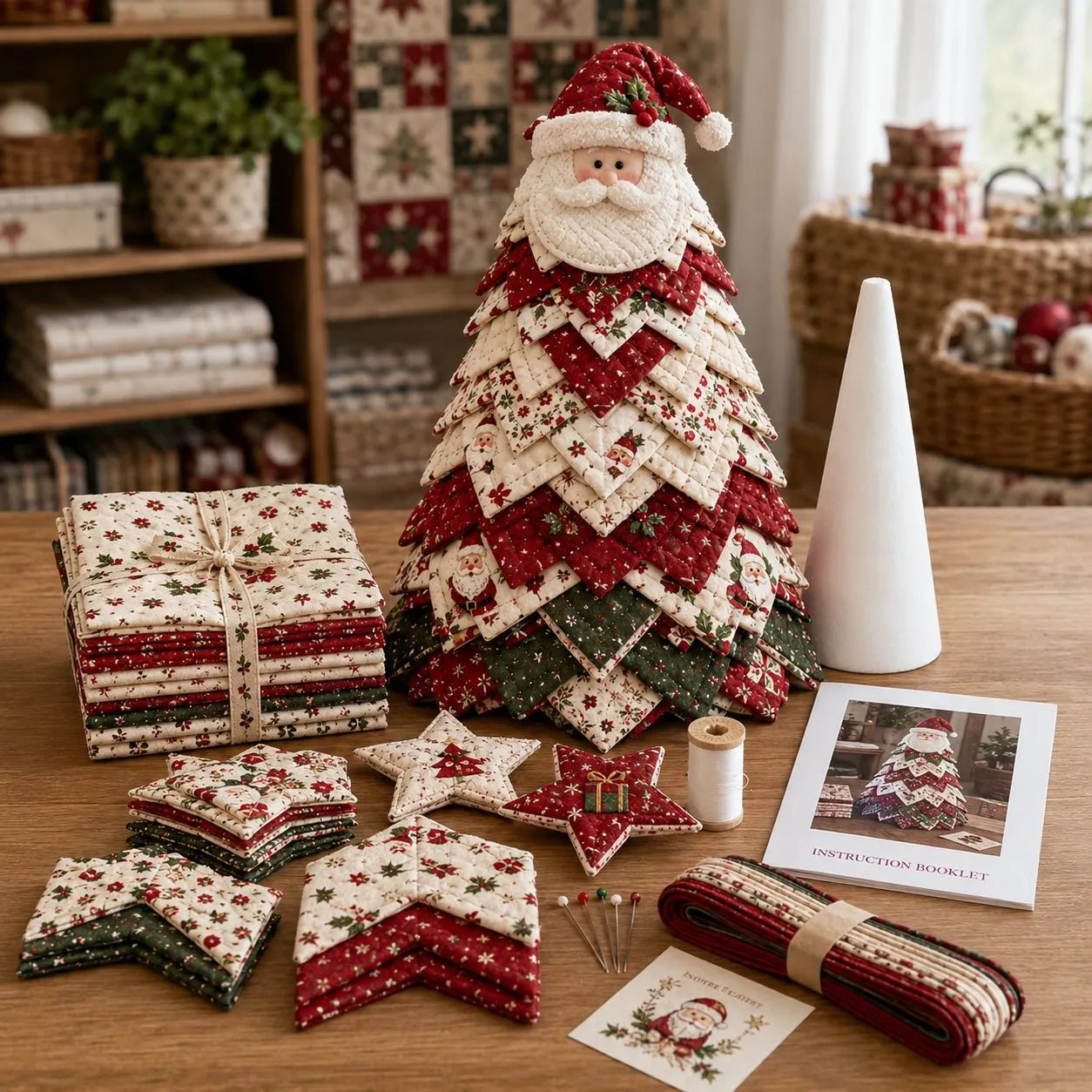 🎄🎅DIY Quilted Santa Christmas Tree Kit🎁