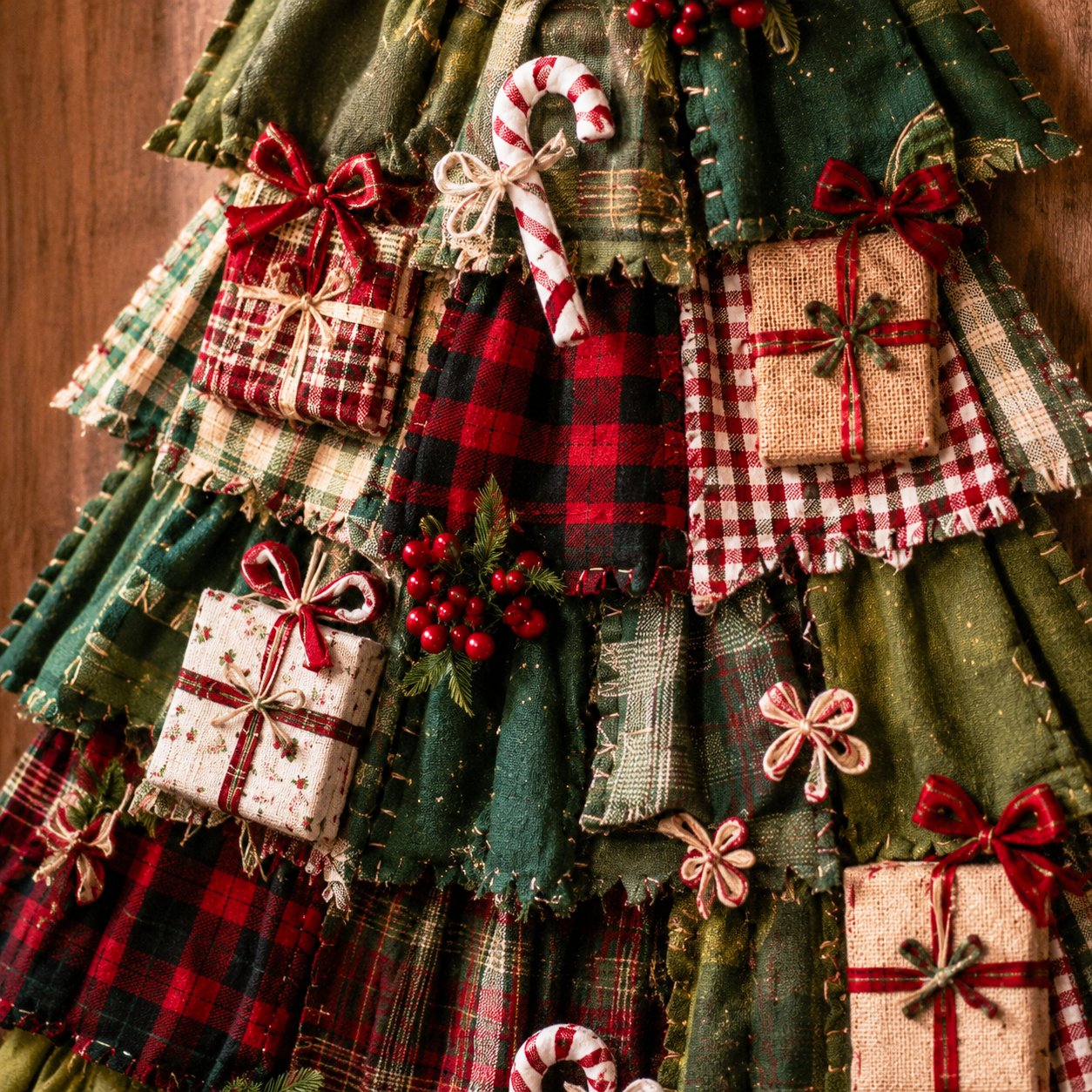 🎄 Christmas Patchwork Tree Door Hanging DIY Kit