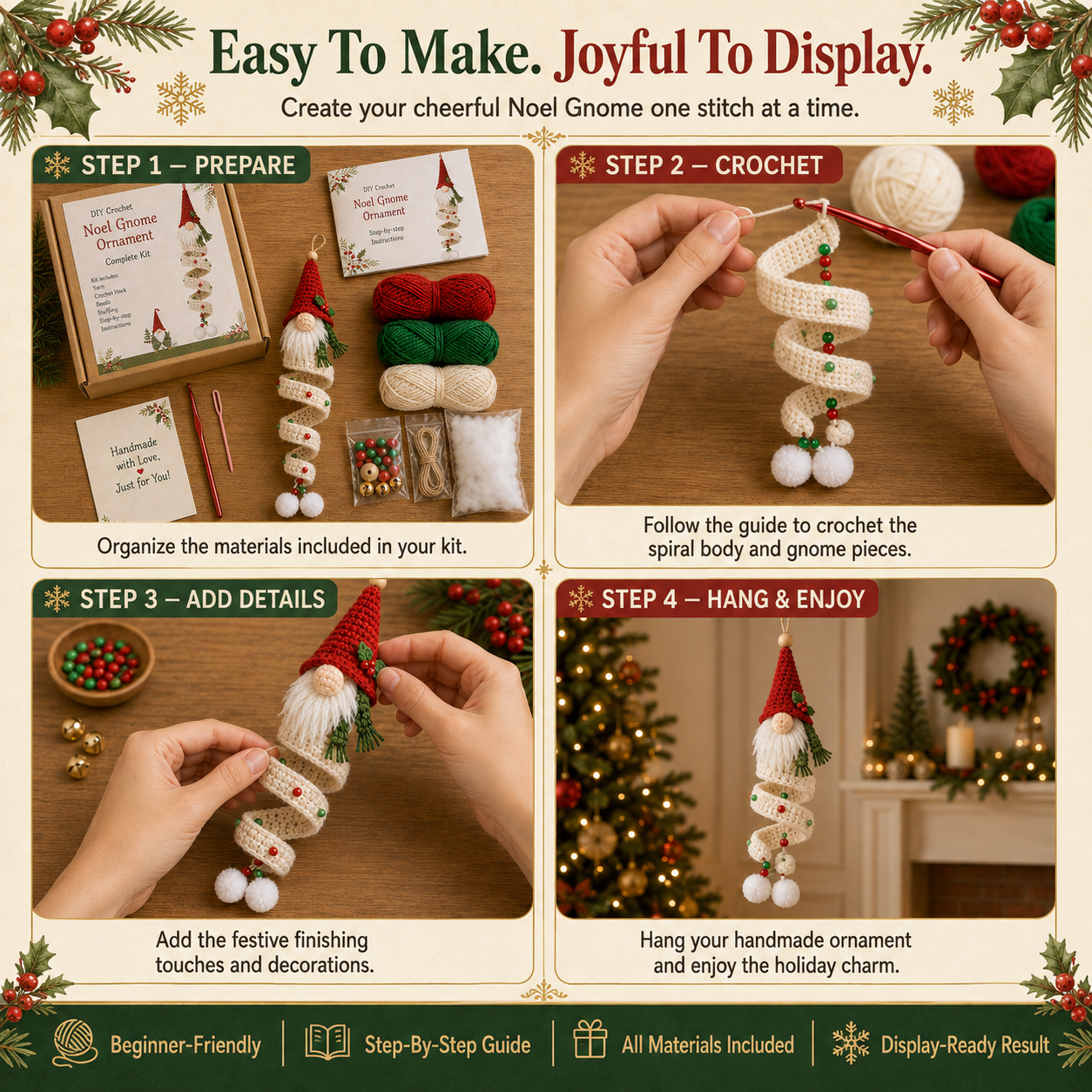 🎄DIY Crochet Gnome Ornament Collection🎉The joy of handicrafts awaits your exploration❤️