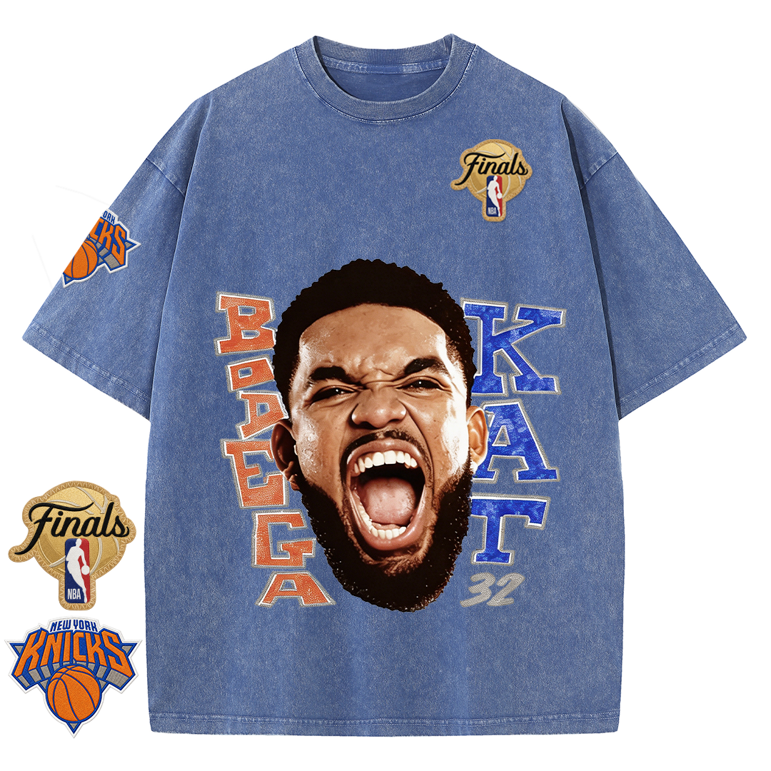 NY Basketball Vintage Washed Finals Premium Patch Tee