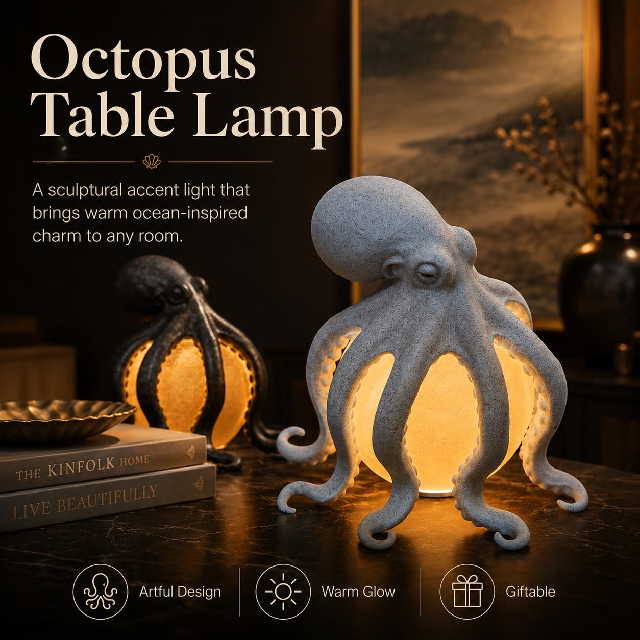 Octopus Ocean Decor Table Lamp