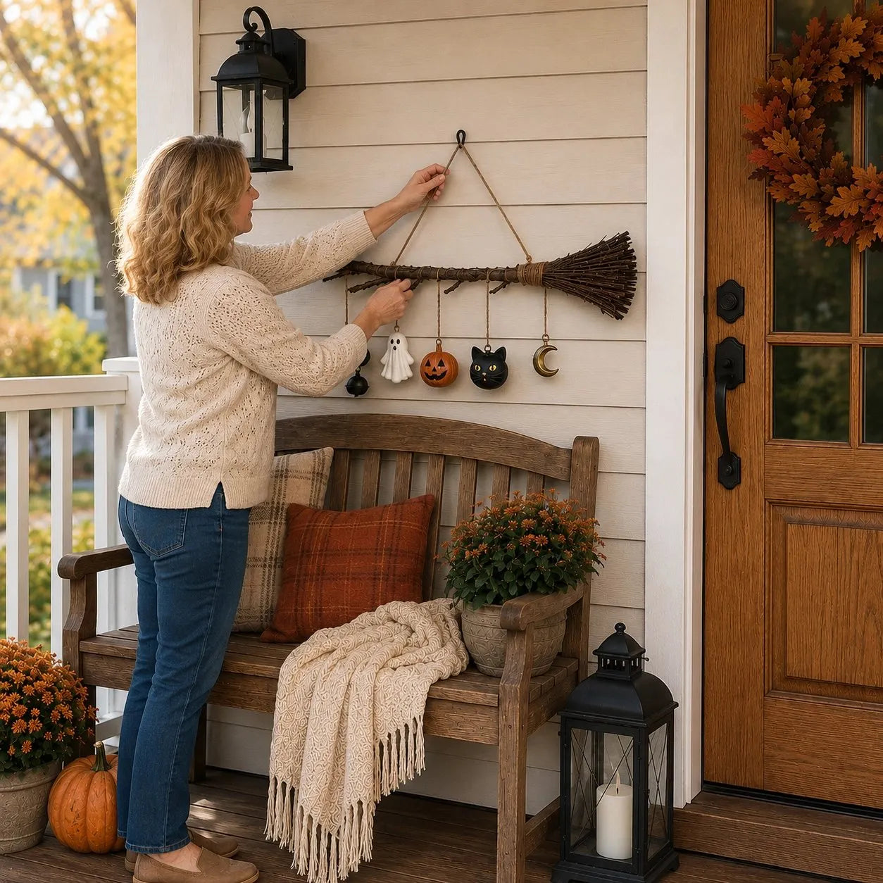 Lighted Fall Broom Wall Hanging🍂