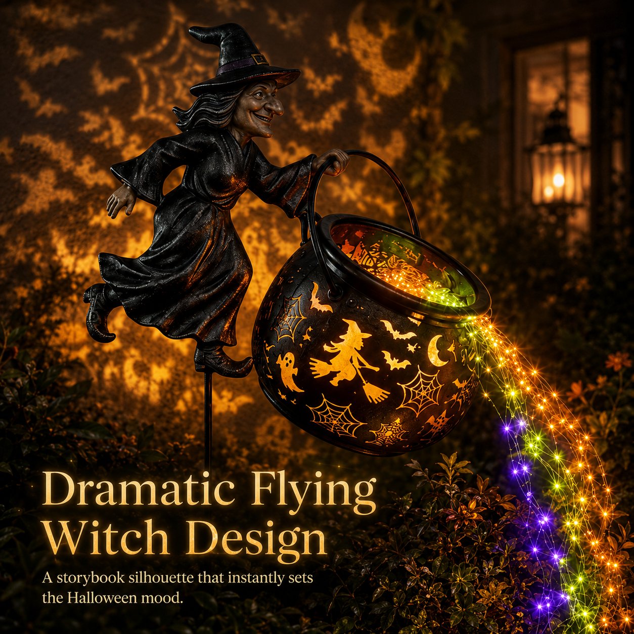 🧙‍♀️Halloween Witch Cauldron Garden Light