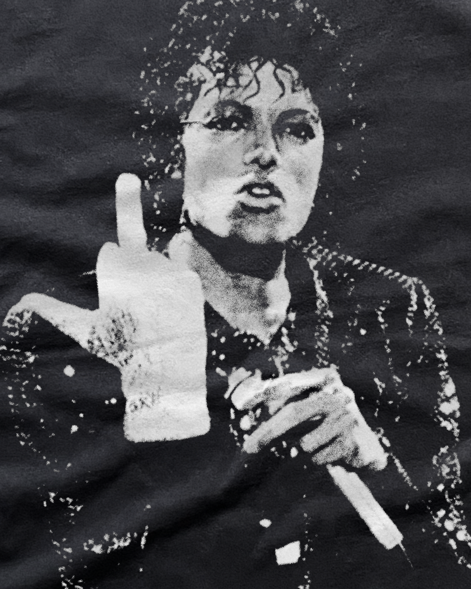 'Mj Finger' Heavyweight Black T-Shirt