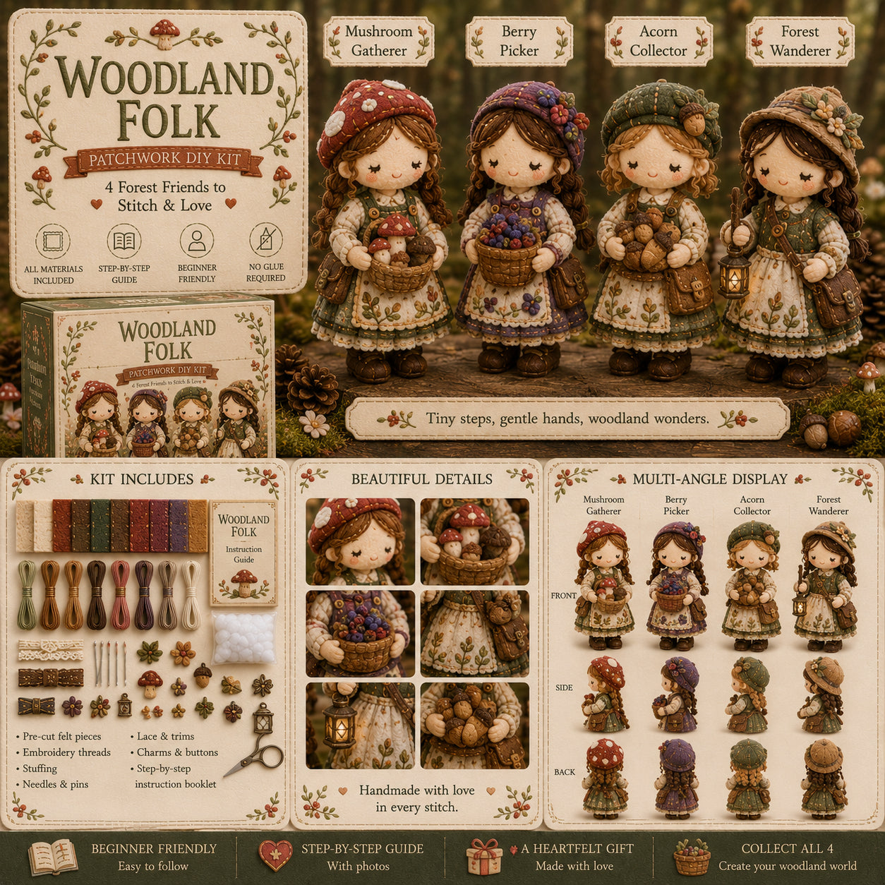🎁🧵 Tiny Worlds Collection – Patchwork DIY Kit Series
