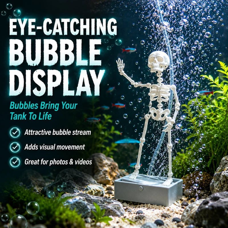 Air-Driven Dancing Skeleton Aquarium Ornament💀