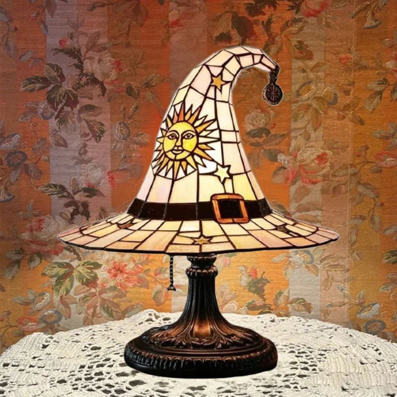 ♠️Witch Hat Night Light & Stained Glass Witch Hat Lamp🎁