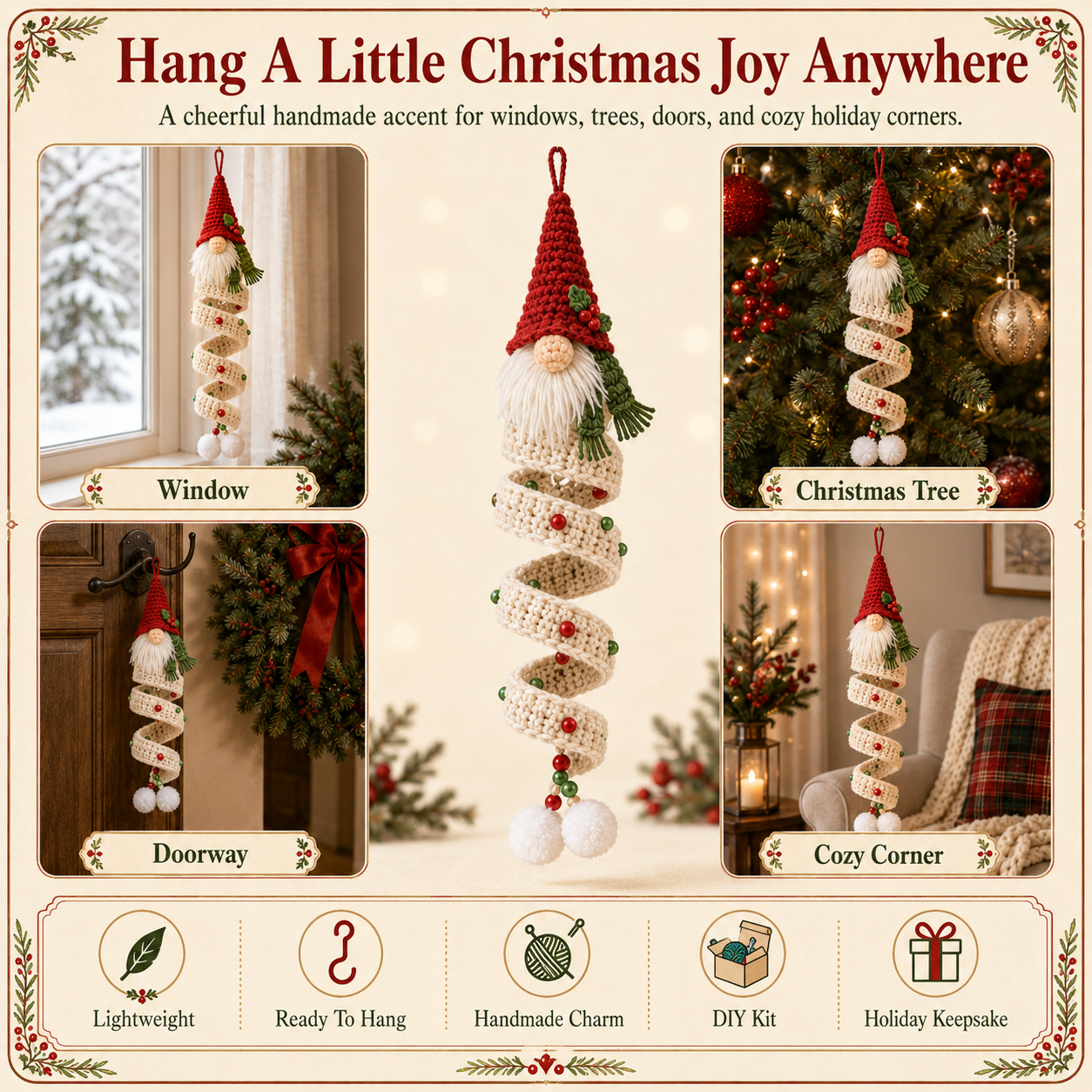 🎄DIY Crochet Gnome Ornament Collection🎉The joy of handicrafts awaits your exploration❤️