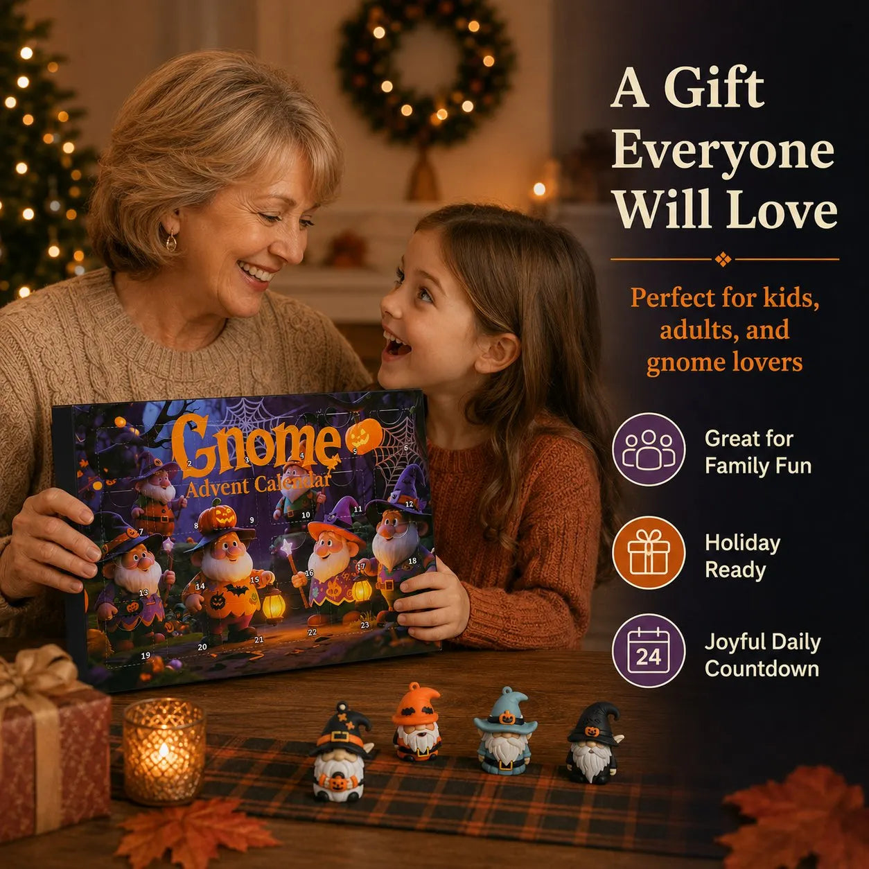 🎁24 unique mini gnomes to collect🎃24 Days of Halloween Gnome Surprise Figures Advent Calendar Box