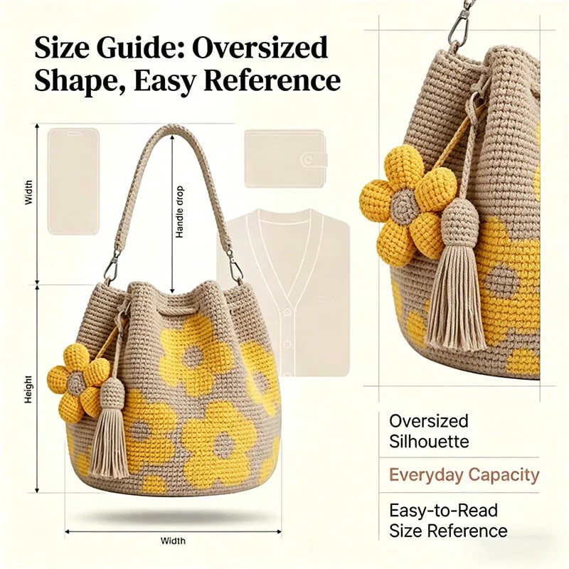 🧵Handmade Crochet Flower Tote – A Little Bag Made With Love