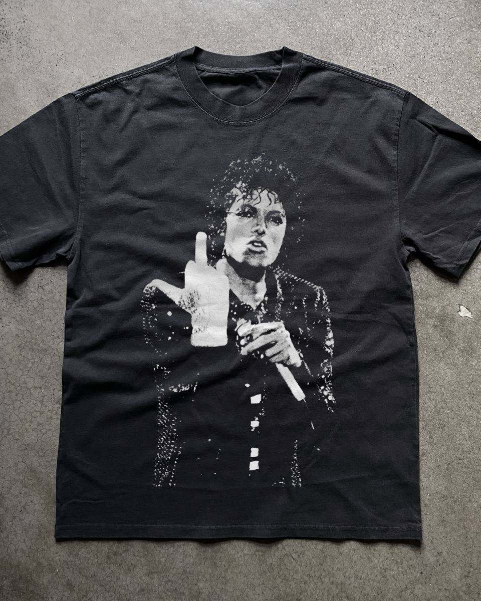 'Mj Finger' Heavyweight Black T-Shirt