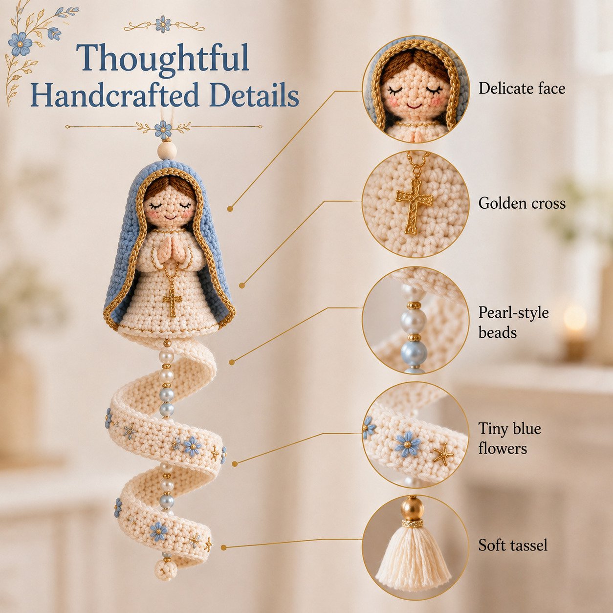 🔥 LAST DAY: 50% OFF – ✨ DIY crochet kit for a spiral Madonna pendant – create your own heavenly keepsake 🙏🧶