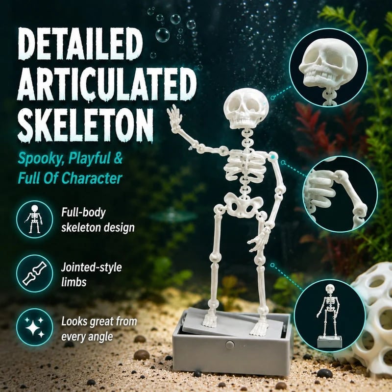 Air-Driven Dancing Skeleton Aquarium Ornament💀