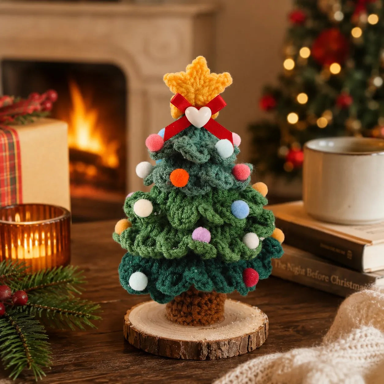 🎄Crochet Christmas Tree with Star Topper — Handmade Tabletop Holiday Decor Gift✨