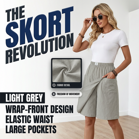 🩳New arrival 75% OFF💥Women's Casual Elastic Waist Wrap Skort