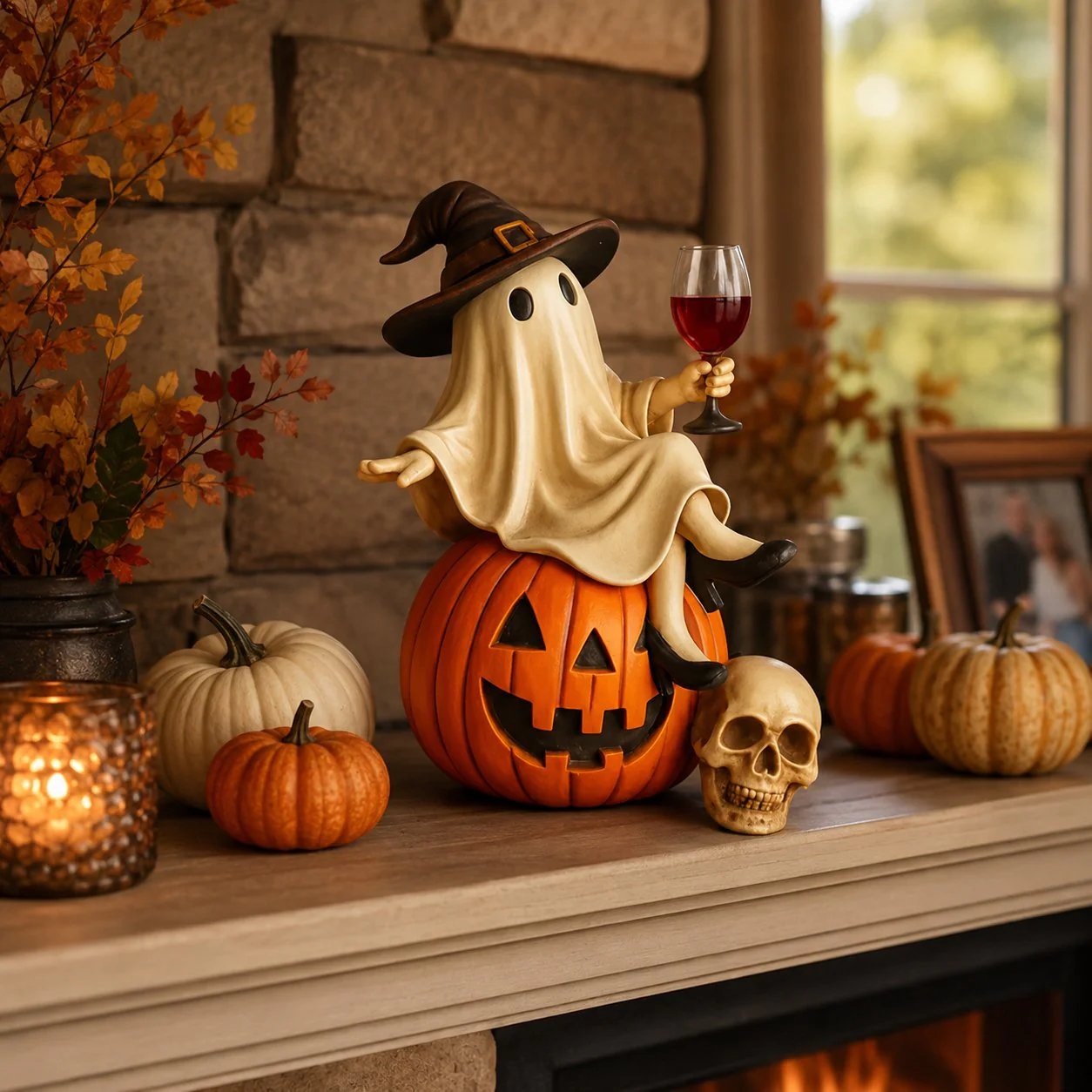 👻🍷Ghost Wine Night Halloween Decor