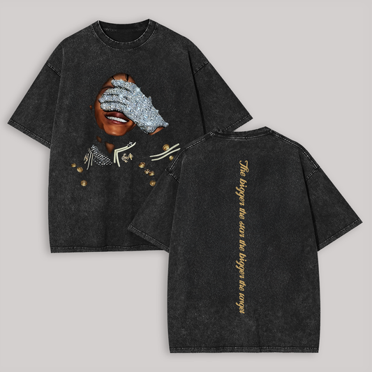 Michael Jackson Printed Unisex Washed Tee(Double-sided Print)