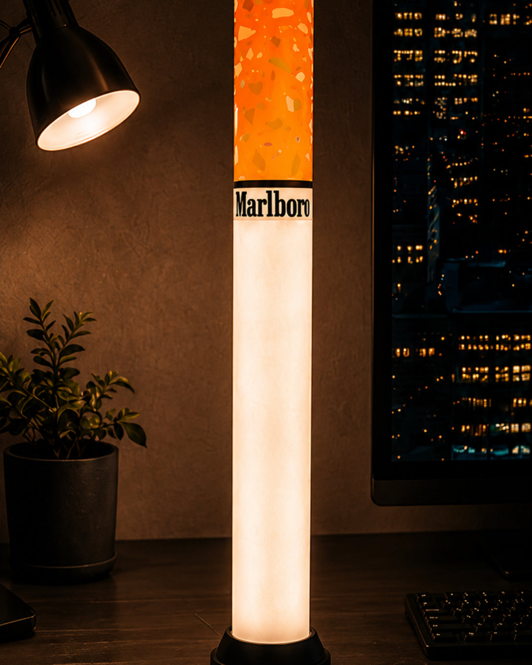 🔥Last Day 49% OFF 💗🚬 Cigarette Tube Shaped Marlboro Style Floor Lamp | Retro Industrial Novelty Ambient Light